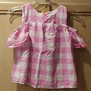 Rockets of awesome 10/12 gingham cold shoulder top